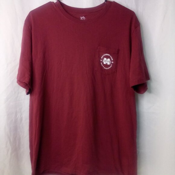 Southern Tide Mississippi State Shirt XL Go Dawgs Short Sleeve Pocket Red - Picture 2 of 14
